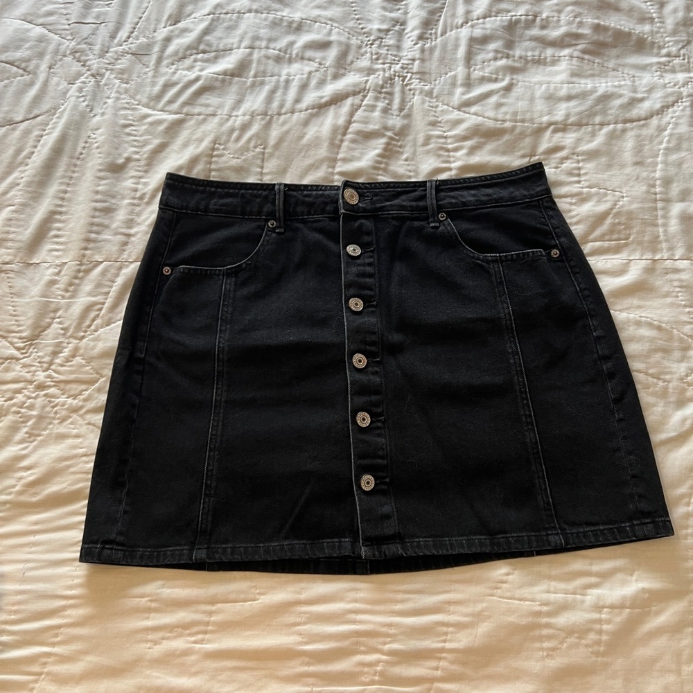 American Eagle Outfitters Black Denim Mini Skirt